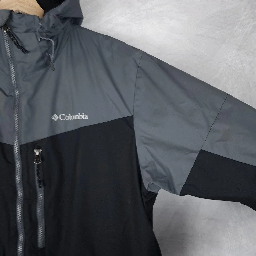 Columbia Jacket Mens Large Gray Wister Slope Thermal Coil Hooded Insulated